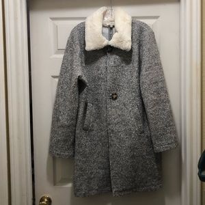 Faux Fur Collared Coat
